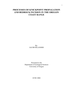 processes of knickpoint propagation and bedrock incision in the