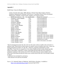 Appendix 2 MeSH Entry Terms for Bladder Cancer Limits Activated