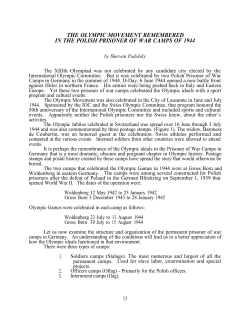 The Olympic Movement Remembered in the Polish Prisoner