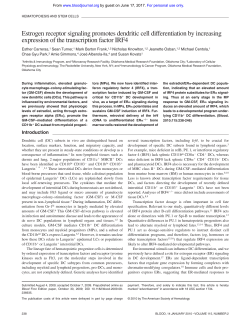 Estrogen receptor signaling promotes dendritic cell