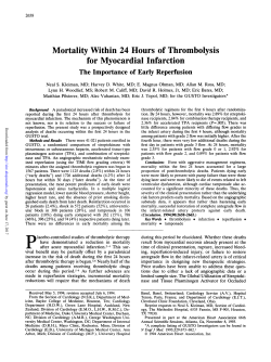 Mortality Within 24 Hours of Thrombolysis for Myocardial Infarction