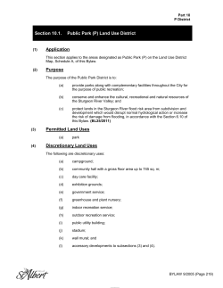 Section 10.1. Public Park (P) Land Use District Application Purpose