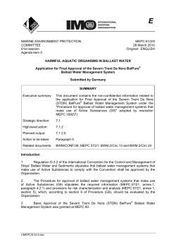 MARINE ENVIRONMENT PROTECTION COMMITTEE 61st