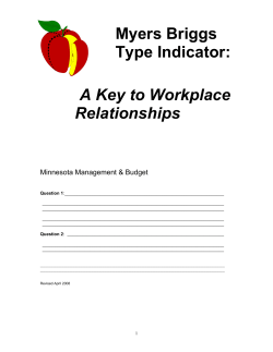 Myers Briggs Type Indicator Course Materials