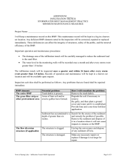 ADDENDUM _____ INFILTRATION TRENCH STORMWATER BEST
