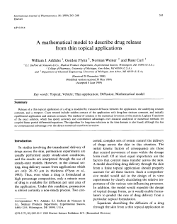 A mathematical model to describe drug release from
