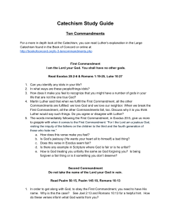 Catechism Study Guide - Luther House of Study