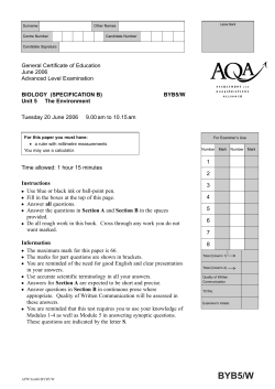 A-level Biology B Question paper Unit 5/W - The Environment