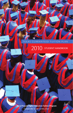 2010 student handbook - Texas Guaranteed Tuition Plan