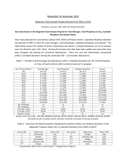 November 2014 Newsletter - Magruder Check Sample Program