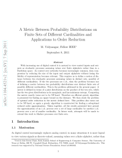 A Metric Between Probability Distributions on Finite Sets of Different