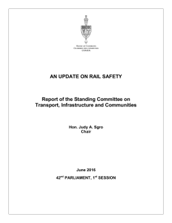 AN UPDATE ON RAIL SAFETY Report of the
