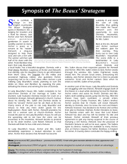 Synopsis of The Beaux` Stratagem