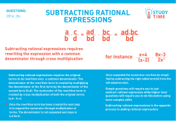 Subtracting Rational Expressions