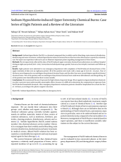 Sodium Hypochlorite-Induced Upper Extremity Chemical Burns