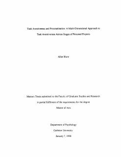Task Aversiveness and Procrastination