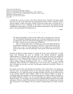 "The Sabotaging of the American Presidency" -- the U-2