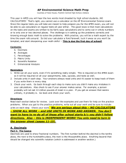 AP Environmental Science Math Prep units on each step. Check