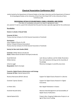 Classical Association Conference 2017