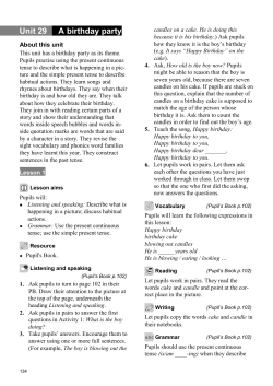 Unit 29 A birthday party