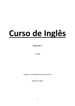 Curso de Ingl&ecirc;s, Parte 1 - Informa&ccedil;&otilde;es sobre Cumaru