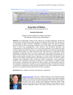 In praise of fishes - Animal Studies Repository