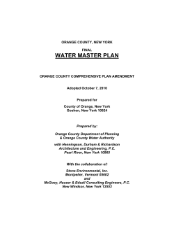 The Orange County Water Master Plan