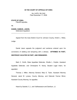 IN THE COURT OF APPEALS OF IOWA No. 9-679
