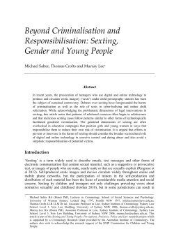 Beyond Criminalisation and Responsibilisation: Sexting