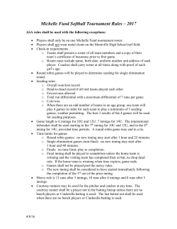 Michelle Fund Softball Tournament Rules &ndash; 2017
