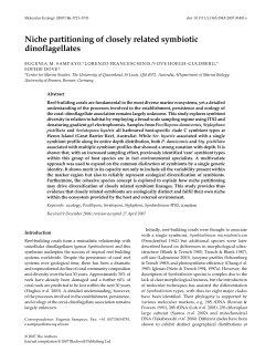 Niche partitioning of closely related symbiotic dinoflagellates