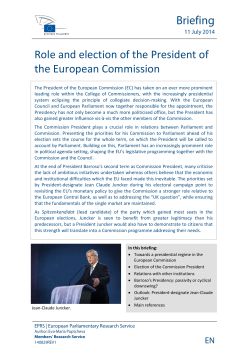 Role and election of the President of the European Commission