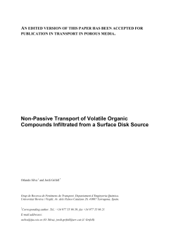 Non-Passive Transport of Volatile Organic Compounds Infiltrated