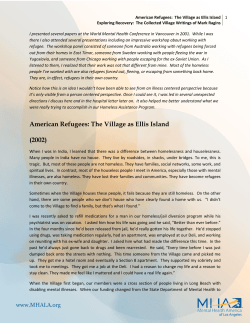 American Refugees: The Village as Ellis Island-2002