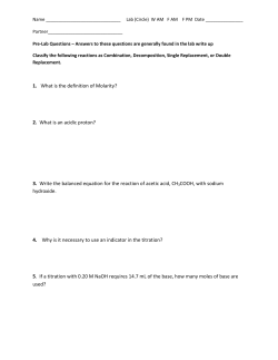 Titration of Vinegar