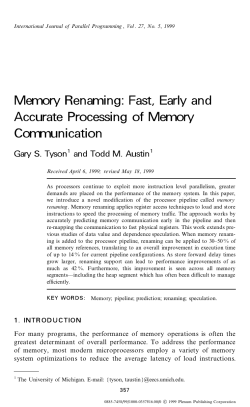 Memory Renaming: Fast, Early and Accurate