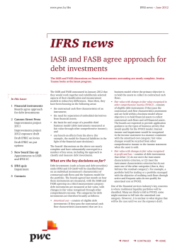 IASB and FASB agree approach for debt investments