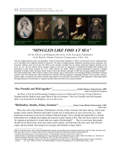 "Mingled Like Fish at Sea," On the Ethnic and Religious Diversity of