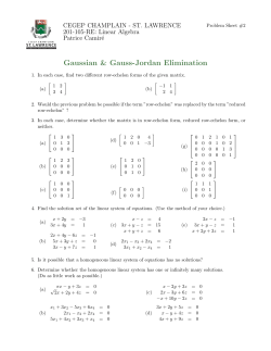 Gaussian Elimination - SLC Home Page - Cegep Champlain