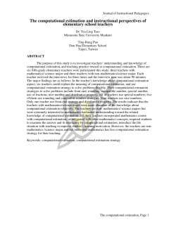 The computational estimation and instructional
