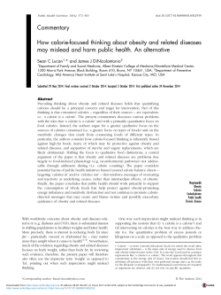 Commentary How calorie-focused thinking about obesity and