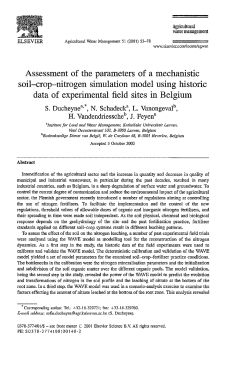Assessment of the parameters of a mechanistic soil-crop