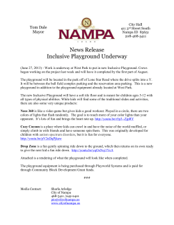 News Release Inclusive Playground Underway
