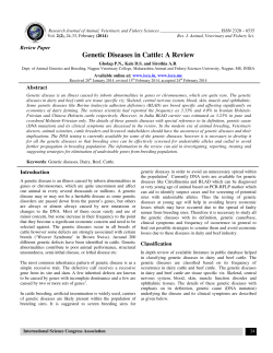 Genetic Diseases in Cattle: A Review