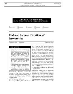 Federal Income Taxation of Inventories