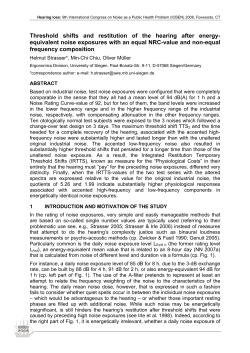 Threshold shifts and restitution of the hearing after energy