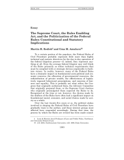 The Supreme Court, the Rules Enabling Act, and the Politicization of