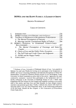 DOMA and the Happy Family: A Lesson in Irony
