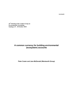 A common currency for building environmental (ecosystem) accounts