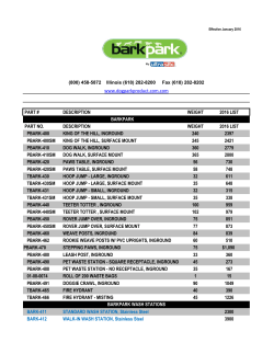 PART # DESCRIPTION WEIGHT 2016 LIST BARKPARK PART NO